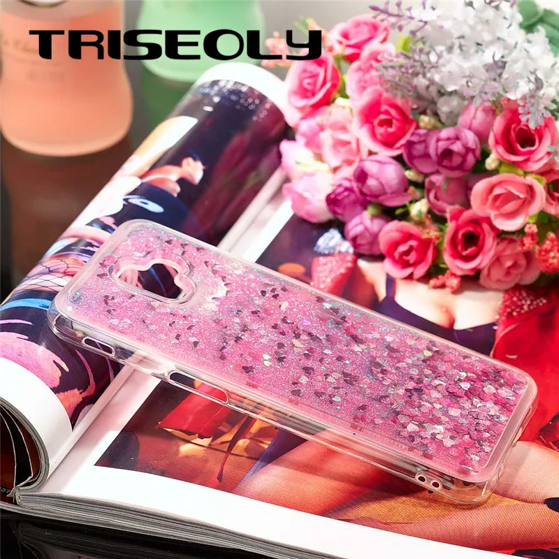 Triseoly подвижными блестками Мягкий чехол из ТПУ с принтом "для Samsung Galaxy S8 S9 плюс S7 край S6 Note 8 A3 J7 J5 A8 J4 J6 плюс A3 A5 крышка