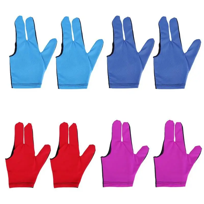 

6pcs Cue Billiard Pool Shooters 3 Fingers Left hand Gloves Nine-ball French Billiard Gloves Chinese Snooker Billiard Accessories