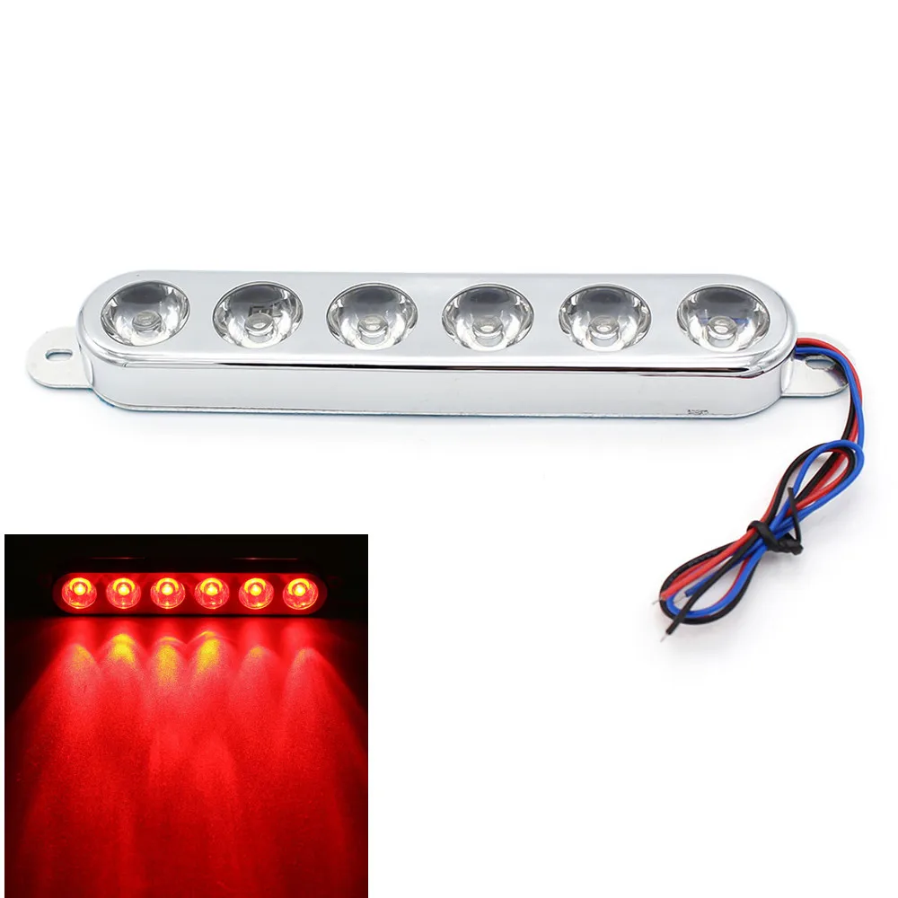 

Universal 6 LED Motorcycle Brake Tail Strobe Light Flash Running Lamp Red