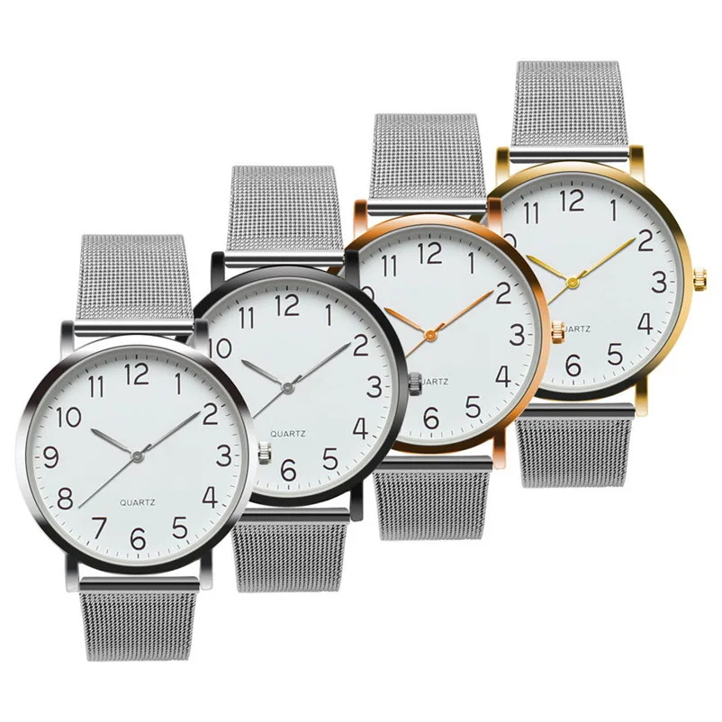2018 Luxury Fashion Men Watch Women Watches Unisex Steel Strip Analog Alloy Quartz Wrist Watch clock Relogio masculino A09#N (9)