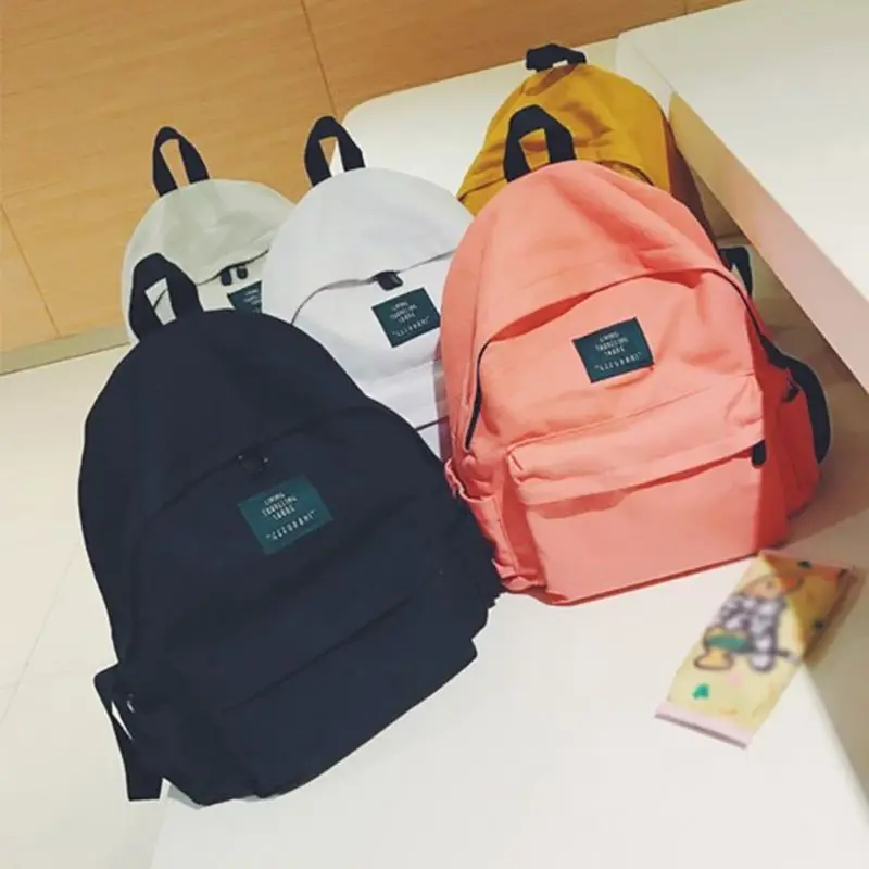 Harajuku женский холщовый Рюкзак Школьная Сумка для подростков дорожная сумка для девочки многоцветные прочные молнии большой емкости задние