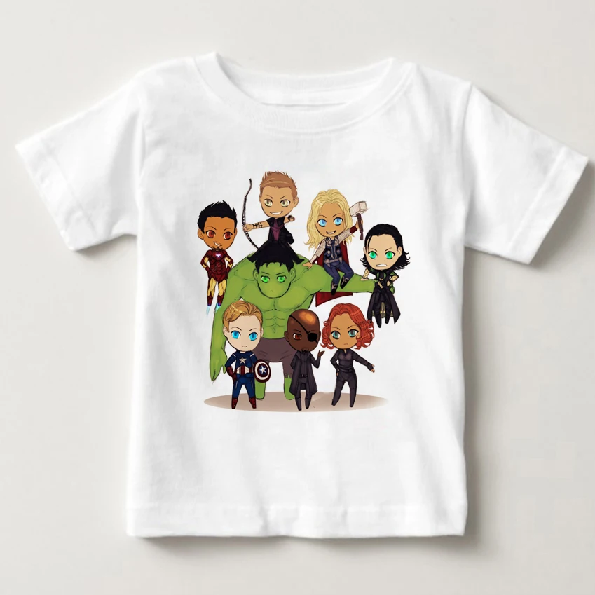 Мстители для мальчиков футболки для девочек топы, футболки для 2-9years для маленьких мальчиков Одежда для девочек Одежда для детей Одежда для