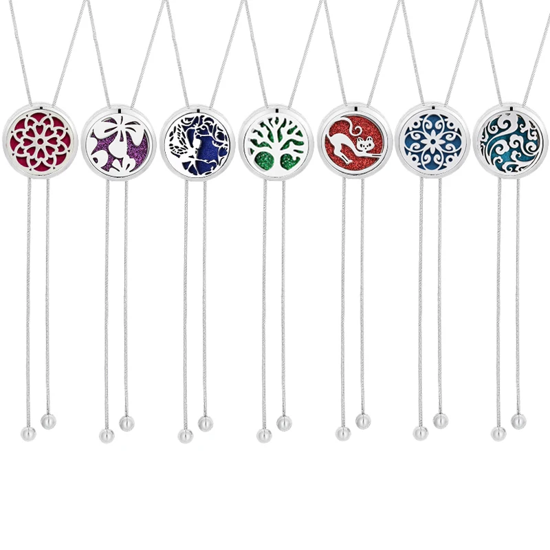 

Elegant Cat Pendant locket Stretchable 316L Stainless Steel Aromatherapy Essential Oil Diffuser Necklace