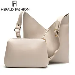 Herald Модные женские Широкий ремень сумка-мешок сумка на запястье Композитный сумка мягкие из искусственной кожи сумка женские сумки через