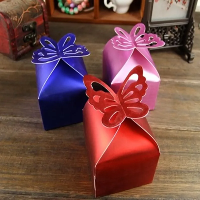 

20pcs/lot Butterfly Wedding favor candy Box party Supplies wedding decorations chocolate boxes free shipping