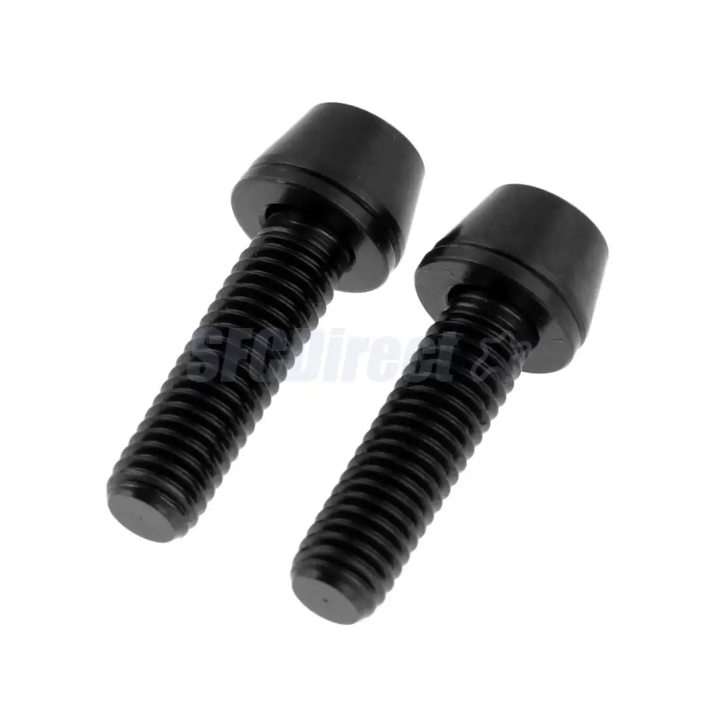 2 Pieces High Strength Titanium Alloy M5x16 M5x18 M5x20mm Cycling Bicycle Mountain Bike Bolts Tapered Head Screw + Washer Gasket