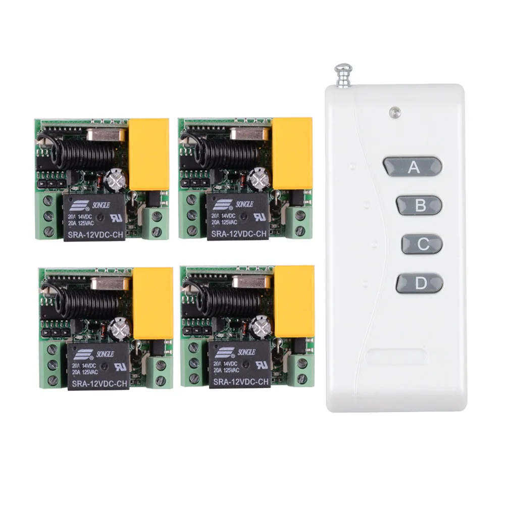 200 1000 м 4CH передатчик + Mini AC 220V 1CH 10A RF беспроводной пульт дистанционного управления