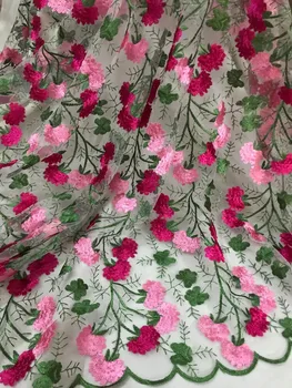 

nigerian tulle lace fabric JIANXI.C-52508 flower French Net Lace Fabric embroidery mesh fabric