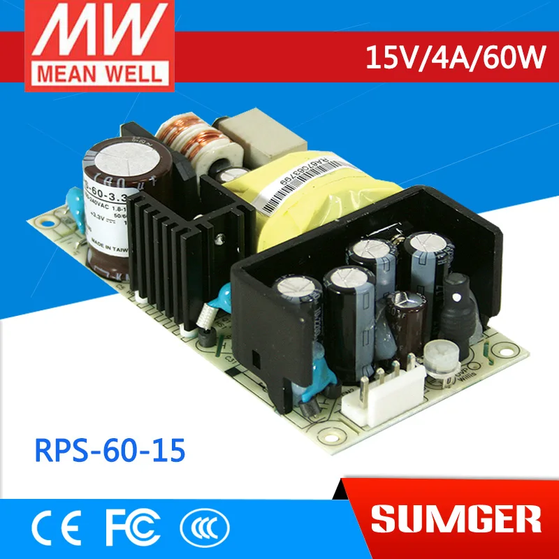 

[MEAN WELL1] original RPS-60-15 15V 4A meanwell RPS-60 15V 60W Single Output Medical Type