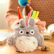 Kawaii Тоторо держатель плюшевого пера Универсальный телефон Стенд Организатор Функциональные Офисные аксессуары ручка контейнер