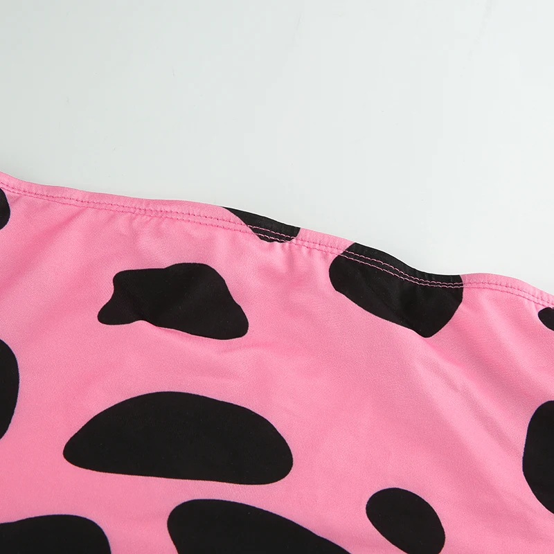 HEYounGIRL/Топ без бретелек с принтом коровы; Модный укороченный Топ без бретелек; Розовый Повседневный Топ-бандо; летняя уличная одежда