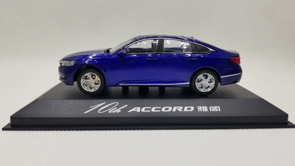 1:43 литья под давлением модель для Honda Accord 10 2018 синий новый седан сплава игрушечный автомобиль миниатюрный коллекция подарки 10th поколения