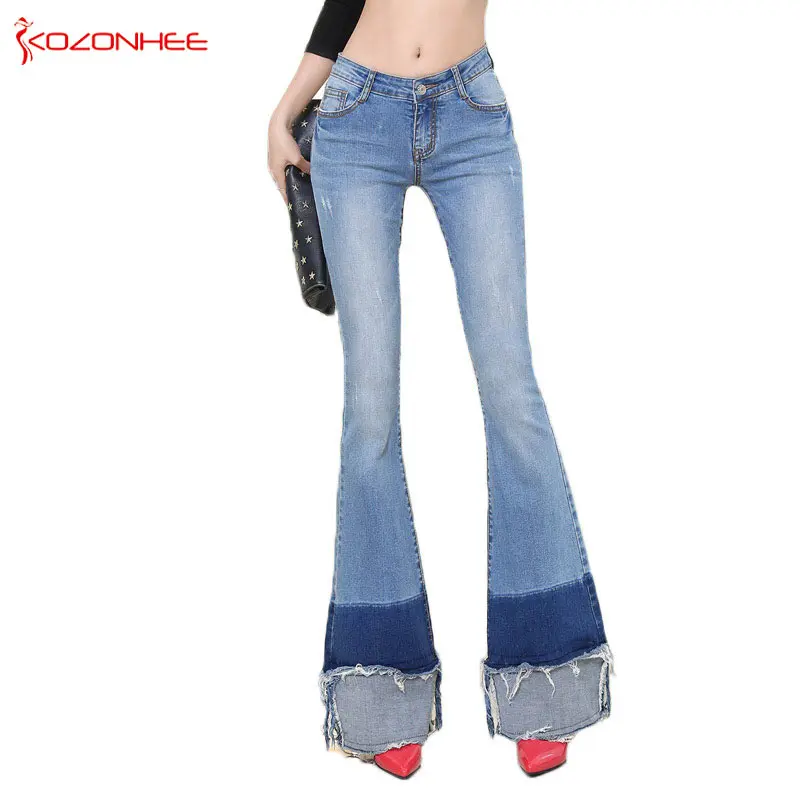 flare jeans with rips