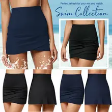 Beach Cover Ups Skirts Ladies High Waist Bikini Tulip Hem Shirring Swim Skirt Swimsuit Bikini Bottom Swimming Suit for Women