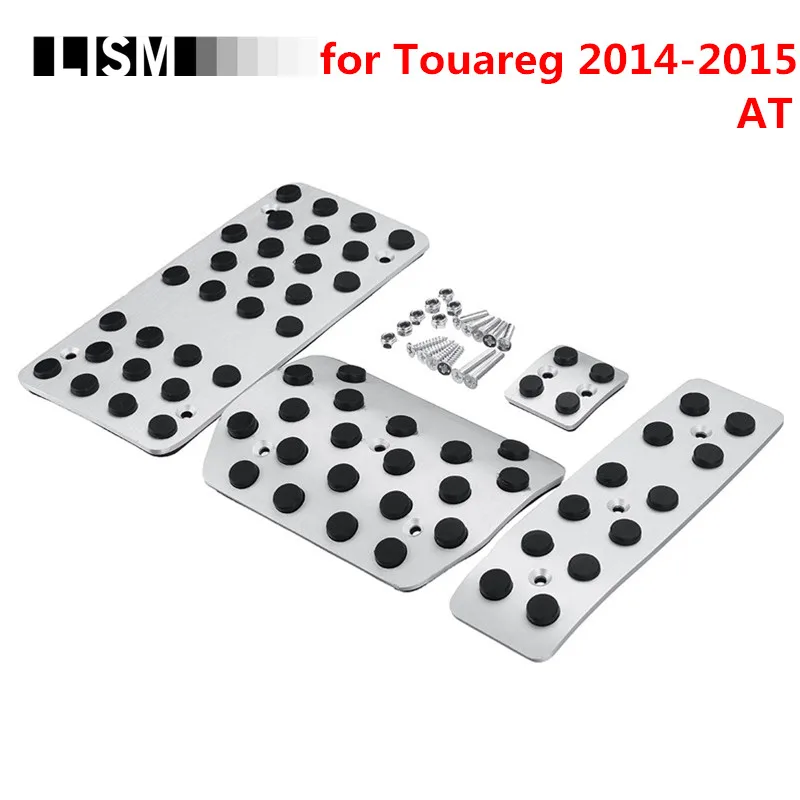 Online AT coche del Pedal Pad para Volkswagen Touareg 2014 2015 VW reposapiés Gas combustible acelerador freno pedales placa tornillos