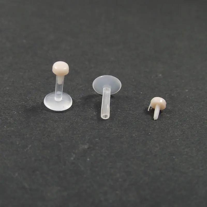 

2 Pieces 16G 1.2mm Clear Transparent Invisible Flexible Push IN Tragus Lip Ring Labret Body Piercing Jewelry
