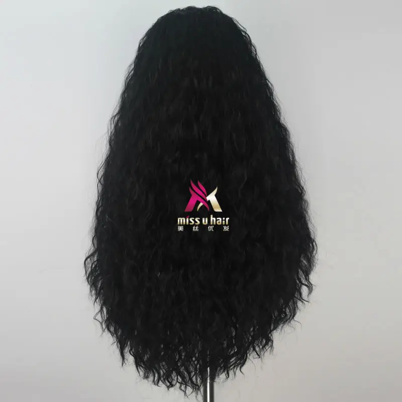 Miss U волосы для женщин длинные кудрявые темно-коричневый Моана черные волосы Хэллоуин фильм косплей костюм парик для девочек взрослых с цветком