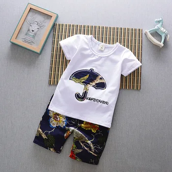

Boys Girls short sleeve T-shirts Shorts 2 pcs Clothing Sets 2019 New Kids Summer Boys clothes Tops Pants suit 0-1-2-3-4 year old