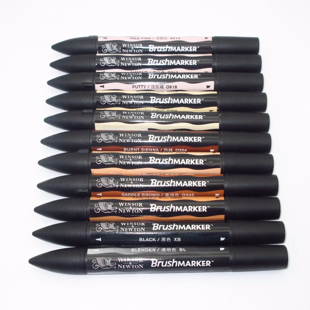 

Winsor & Newton Brushmarker Set for Portrait Palette Skin Colors Brush Marker Pens 11 Colors Set