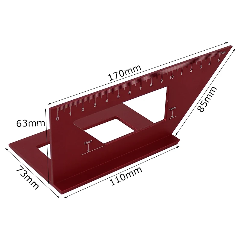 Деревообрабатывающая квадратная угловая линейка 45/90 градусов измеритель угломер алюминиевый сплав маркировочный Калибр линия Scriber столярные инструменты