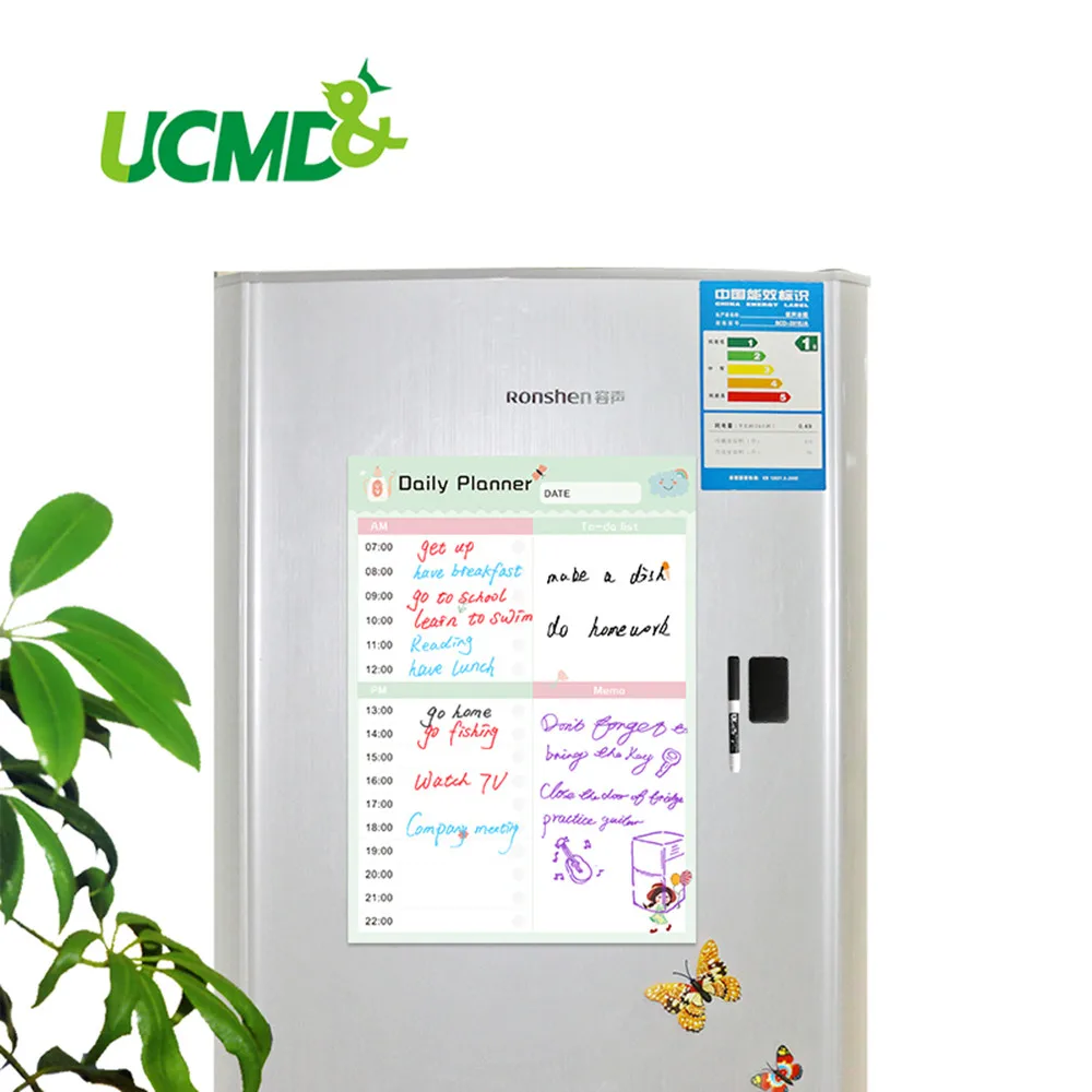 

Magnetic Refrigerator Daily Planner Dry Erase Weekly Planner Stickers Magnets Fridge Time Schedule Stationery Office Supplies
