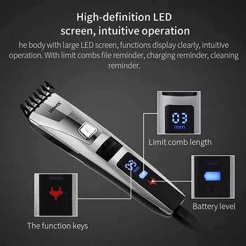 

Riwa Quick Charge Men's Hair Trimmer Machine Cordless LCD Display Clipper Styling Haircut Cutter for Baby&Adult