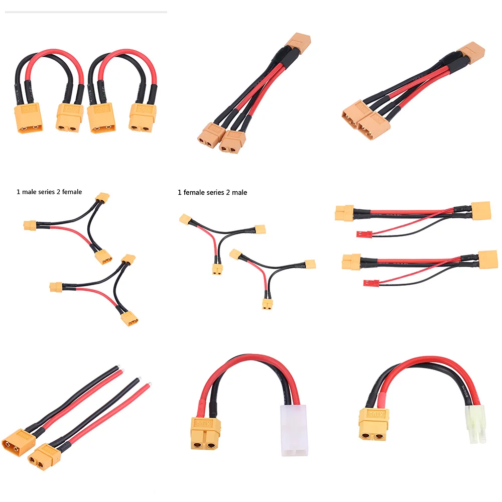 

10 Types XT60 Connector Adapter Silicone Cable Wire RC Accessory