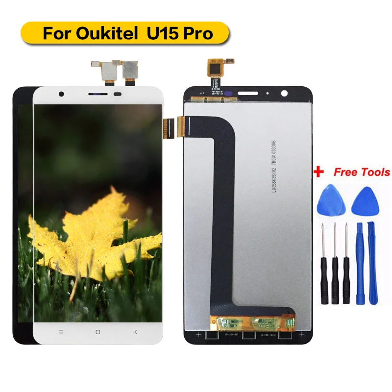 100% протестированный для Oukitel U15 PRO дисплей + сенсорный экран в сборе с бесплатными