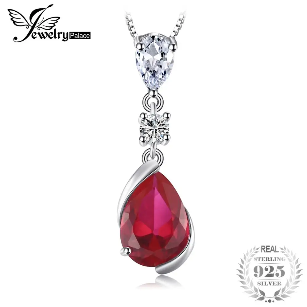 Jewelrypalace 327Ct Created Ruby Water Drop Pendant Necklaces For Women 925 Sterling Silver Fine Jewelry Not Include The Chain huismerk kopen in de aanbieding Jewelrypalace 327Ct Created Ruby Water Drop Pendant Necklaces For Women 925 Sterling Silver Fine Jewelry Not Include The Chain huismerk kopen in de aanbieding