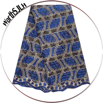 

5 Yards Nigerian Latest Lace Fabric 2019 Swiss French African Lace Fabric Royal Blue Aqua High Quality Nigerian Fabric Lace