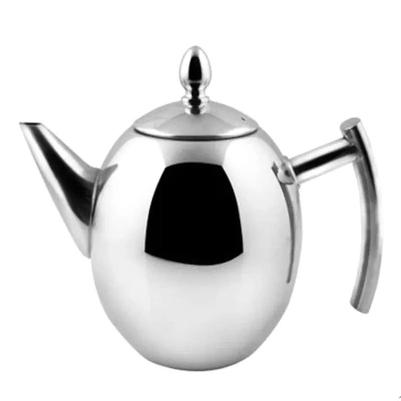 

RUSSIA SHIPPING 1L/1.5L Stainless Steel Coffee Kettle Teapot Coffee Tea Cold Water Pot with Strainer Home Tea Tools Hot Sale