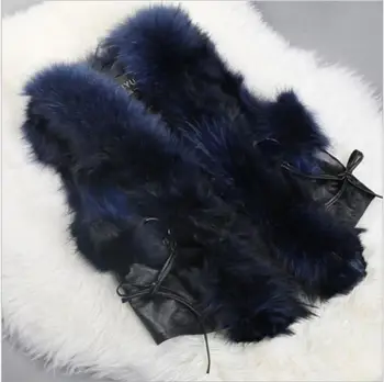 

New Waistcoats Womens Large Size Winter Autumn Imitation Fur Pu Leather Patchwork Vests Short Section Female Vest Coats J2997