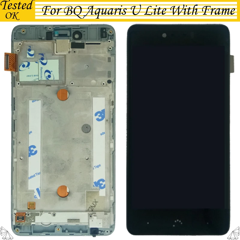 

High Quality OK For BQ Aquaris U Lite LCD Display +Touch Screen Digitizer Assembly With Frame Replacement Parts For BQ U Lite
