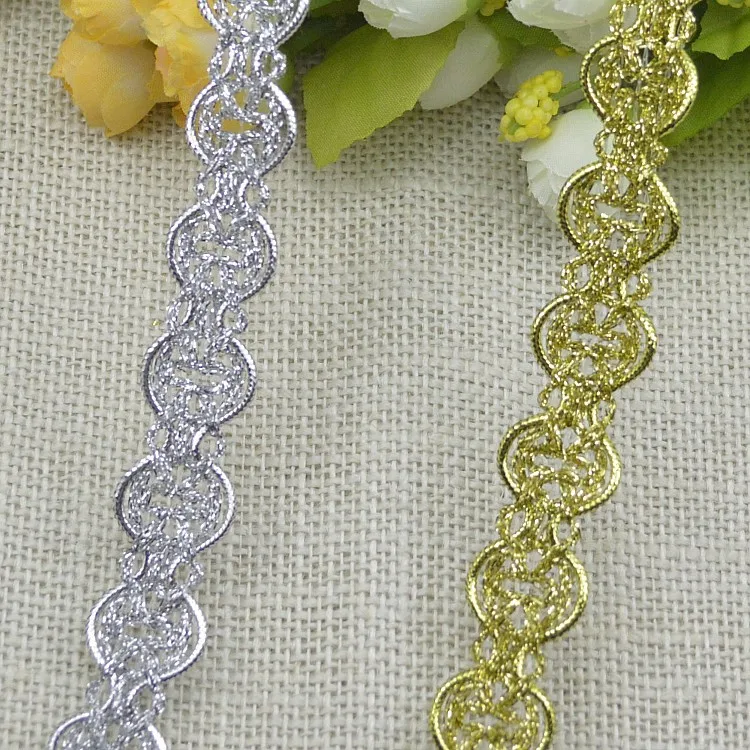 

20Meters 2cm Gold Lace Ribbon Golden Wavy Lace Trim Costume Decoration DIY Centipede Braid Ribbon Bridal Lace Sewing Supplies