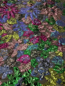 

Latest African Lace 2019 Purple Flower Embroidery Dress Net Lace French High Quality Lace Fabric Sequence Lace Fabric