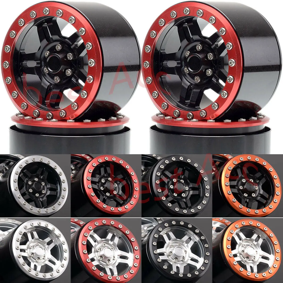 

Wheel Rim 4P 2.2" Aluminum FOR RC 1:10 Rock Crawler Axial Traxxas HPI HSP 2025