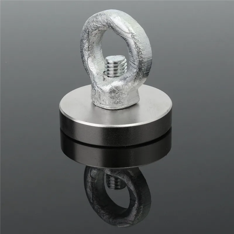 

1PC 50mm * 10mm Silver Magnet Rare Earth Permanent Neodymium Magnets Circular Eyebolt Ring For Salvage Tool 50mm x 10mm Hot Sale