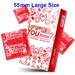55 мм Большой Размеры продукты секса тайский натуральные латексные презервативы для Для мужчин безопасности контрацепция рукав для пениса