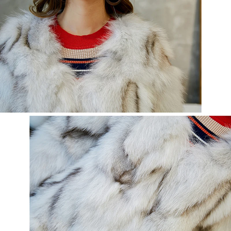 Лисица высокого качества шуба женская новая длинная куртка девять точек рукава v-образный вырез элегантное удобное теплое пальто с мехом Женская WYT473
