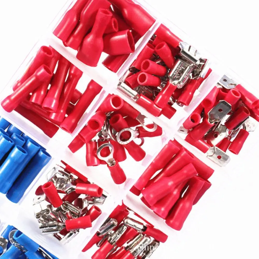 

200pcs/lot Assorted Fork Ring Spade Set Insulated Electrical Wire Cable Terminals Crimp Connector For Auto Industry Box Kit