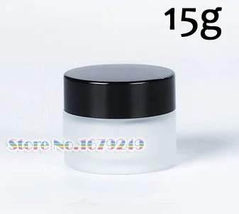

15g Black cap Frosted Glass Jar Empty Cream Jars Cosmetic Packaging Containers cosmetic jar,plastic cap jar 200pcs/lot