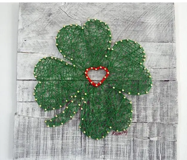 

St Patricks Day Shamrock String Art Wall Decor