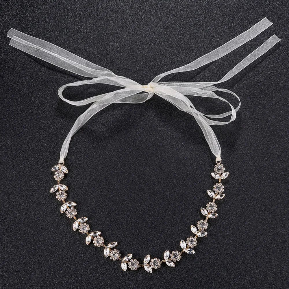 

Beautiful Wedding Tiara Headband Temperament Bridal Hair Band Rhinestone Headdress For Women Sun Flower Simple Hair Headpiece
