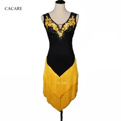 CACARE/платье для латинских танцев для женщин и девочек, платья для латинских танцев, платья с бахромой для сальсы, D0182, стразы, кисточки
