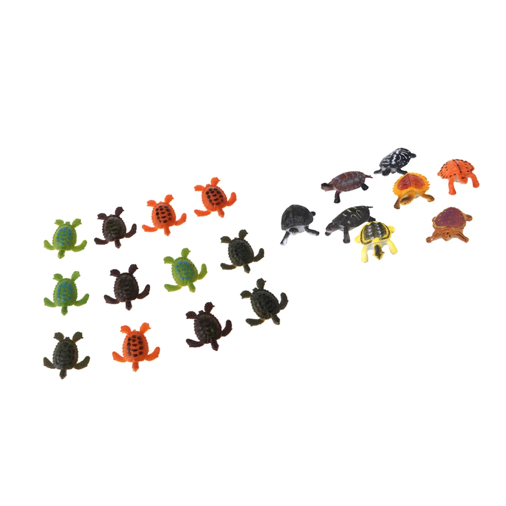 20pcs Multi-color Sea Turtles Animals Model Toys Marine Beach Party Favors