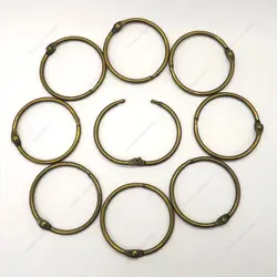 10 шт./пакет бронза 2.5x25 мм книга кольцо Хооп металлическое кольцо клип вкладыш связующего кольцо