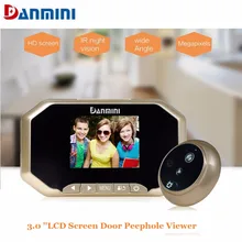 Danmini 3,0 ''TFT ЖК-экран 1.3MP HD камера видео дверной звонок 145 градусов широкий угол ночного видения цифровой дверной глазок просмотра