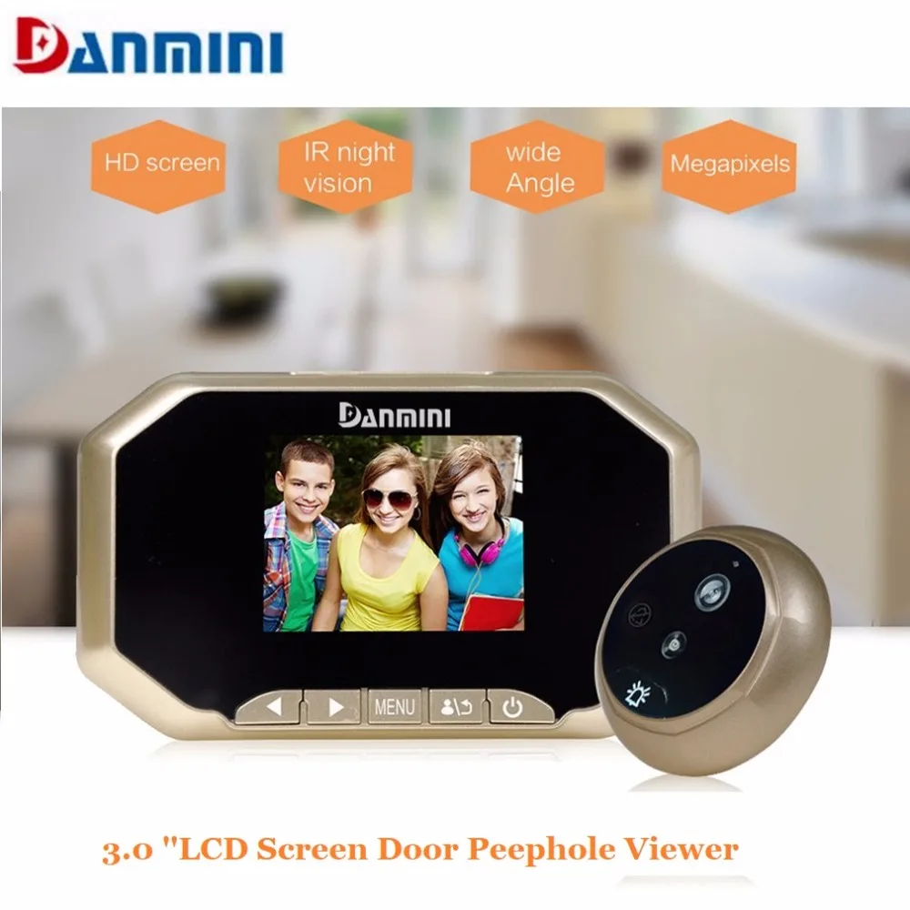 

Danmini 3.0 ''TFT LCD Screen 1.3MP HD Camera Video Doorbell 145 degree Wide angle Night Vision Digital Door Peephole Viewer