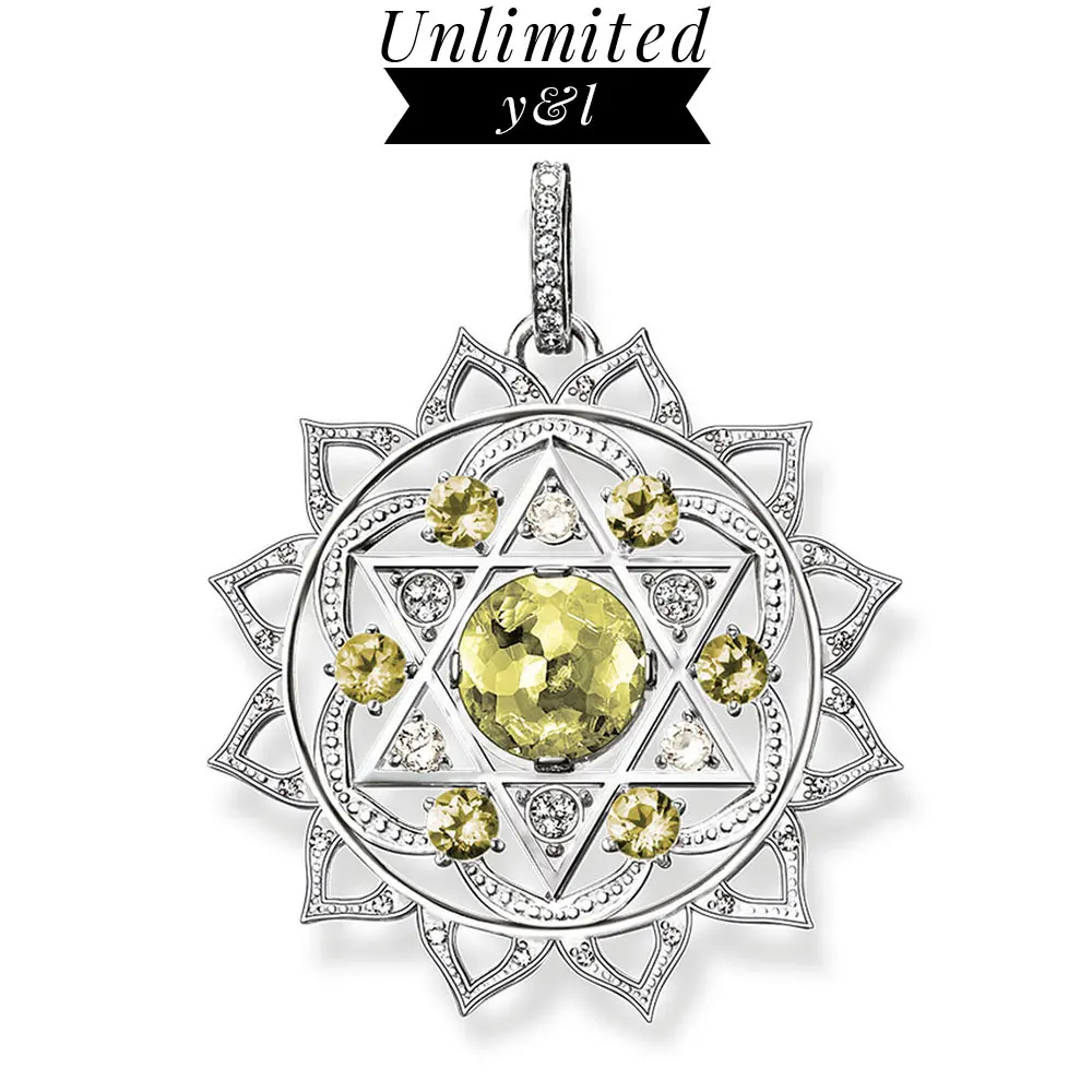 

HEART CHAKRA Round Disc Pendants for Necklace Women Thomas Style Green CZ 925 Sterling Silver Fashion DIY Jewelry 2019 New