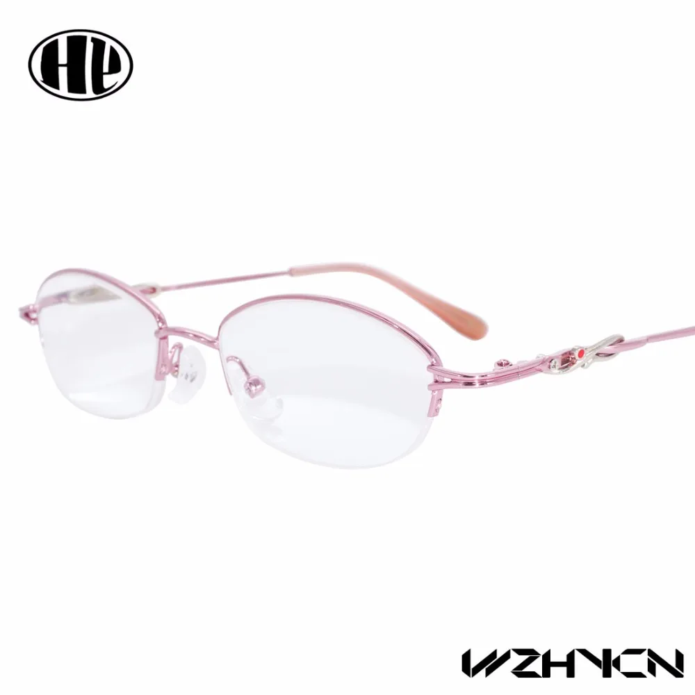 2018 new power lens alloy gafa metal high quality half rim reading glasses women degree female